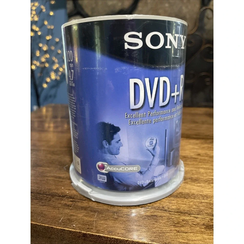 Sony DVD+R 4.7 GB AccuCore Recordable DVDs Physical Media 100 Disc Pack - New!**